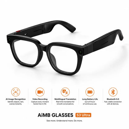AI Smart Glasses with Camera & Translation | AiMB-S3