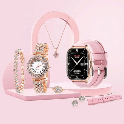 A58 Plus Smartwatch & Luxury Fashion Jewelry Combo Box Set