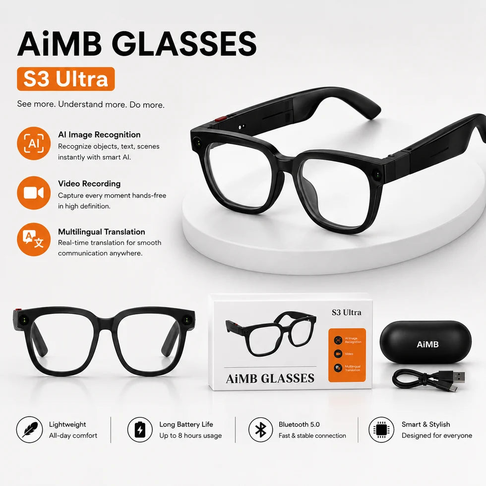 AI Smart Glasses with Camera & Translation | AiMB-S3