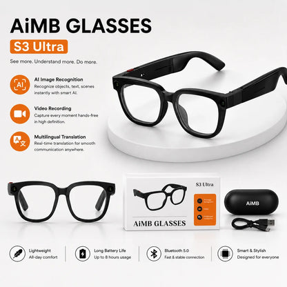 AI Smart Glasses with Camera & Translation | AiMB-S3