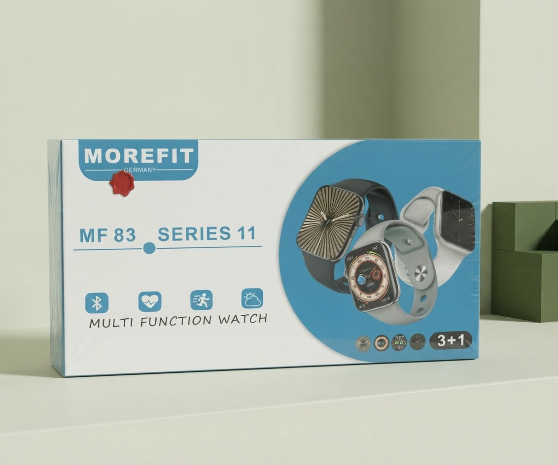 Morefit MF 83 Series 11 Multi-Function Smartwatch with 4 Straps Bundle