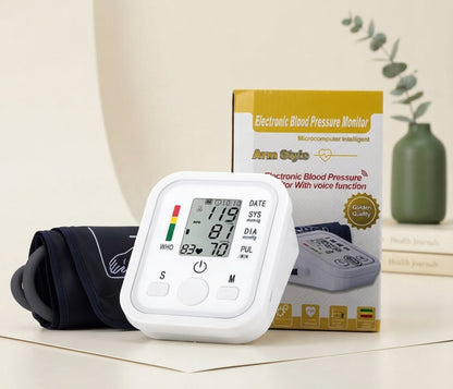 Automatic Upper Arm Blood Pressure Monitor with Digital LCD Display