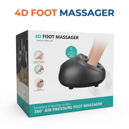 4D Foot Massager Machine with 360° Air Compression & Heat Therapy | Electric Foot & Leg Massager