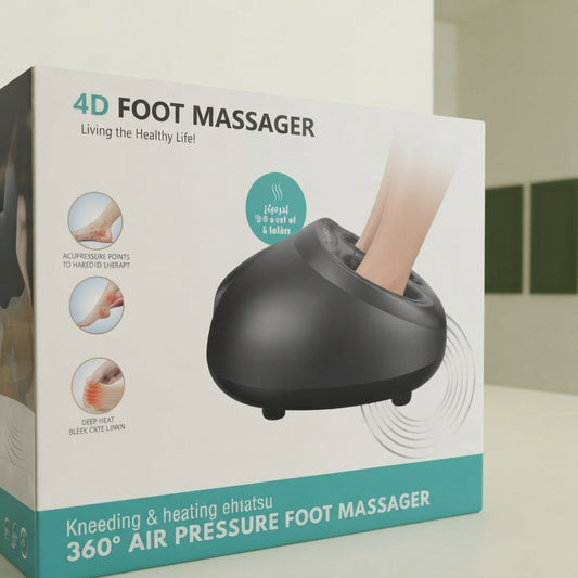 4D Foot Massager Machine with 360° Air Compression & Heat Therapy | Electric Foot & Leg Massager