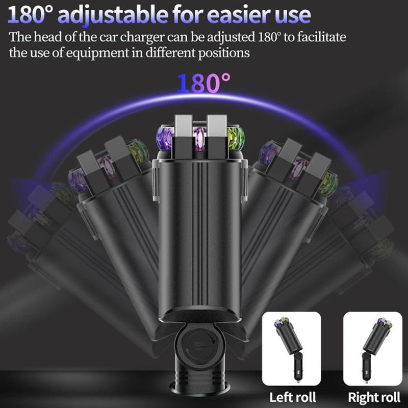 5-in-1 Car Charger 38W | Fast Charging USB-C Car Adapter