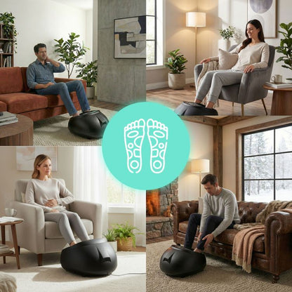 4D Foot Massager Machine with 360° Air Compression & Heat Therapy | Electric Foot & Leg Massager