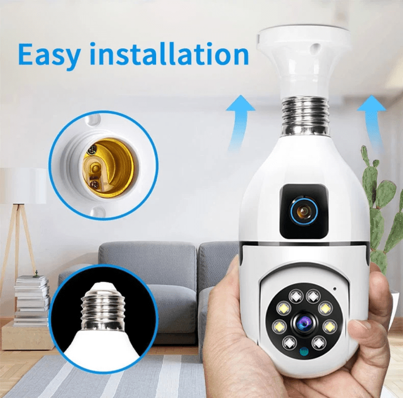Smart E27 Bulb Security Camera – 360° WiFi Camera with Night Vision