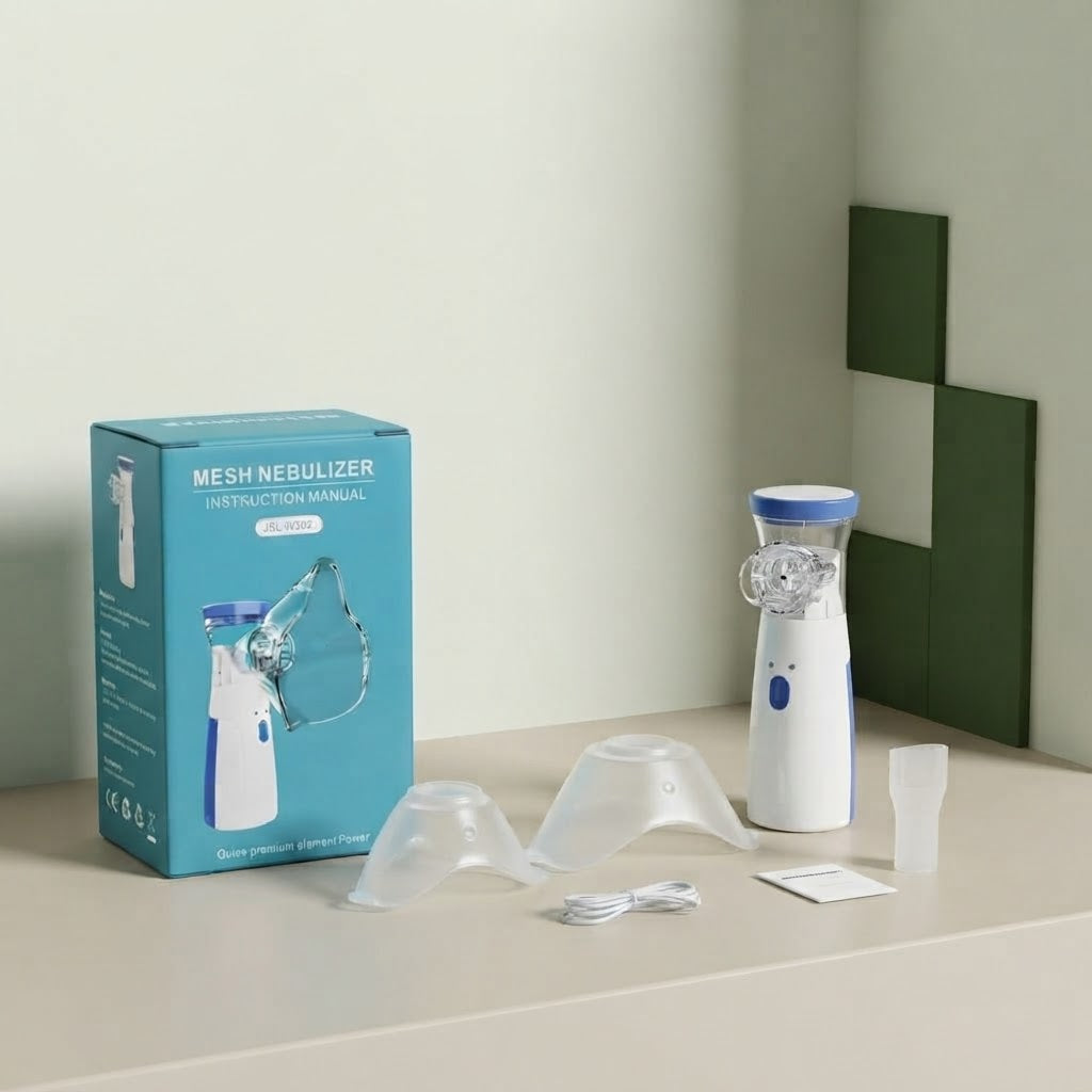 Portable Mesh Nebulizer with 3 Masks – For Kids & Adults